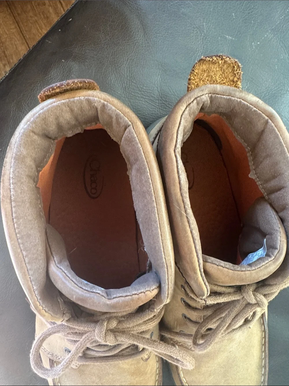 Chaco Tan Brown Leather Lace-Up Boots